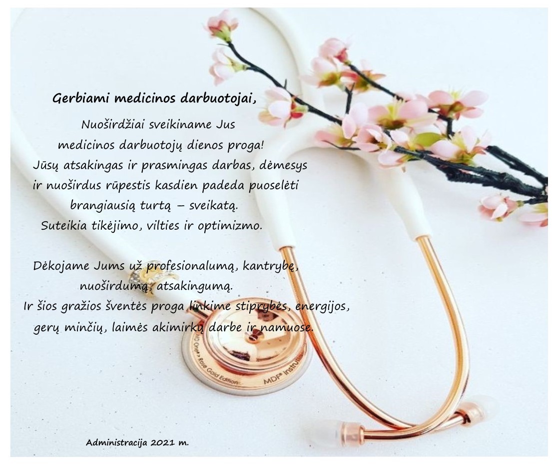 Sveikiname su Medicinos darbuotojų diena!
