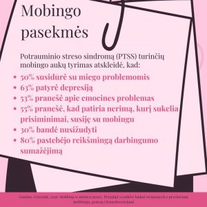 mobingo pasekmės