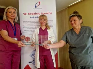 Aukščiausius rodiklius rankų higienos srityje pasiekusiems skyriams įteikti simboliniai apdovanojimai