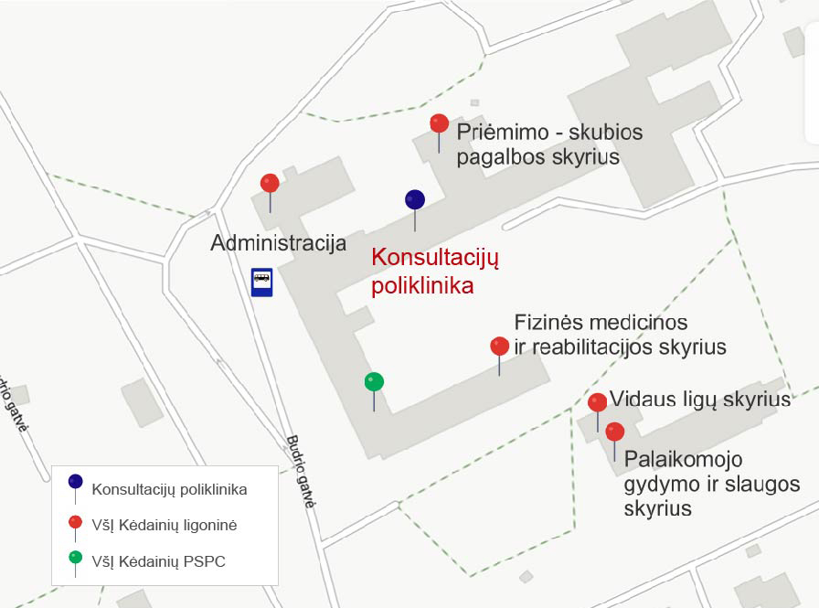 Konsultacijų polikliniko vieta plane