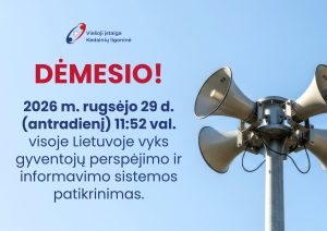 RUGSĖJO 29 D. BUS TIKRINAMOS PERSPĖJIMO SIRENOS